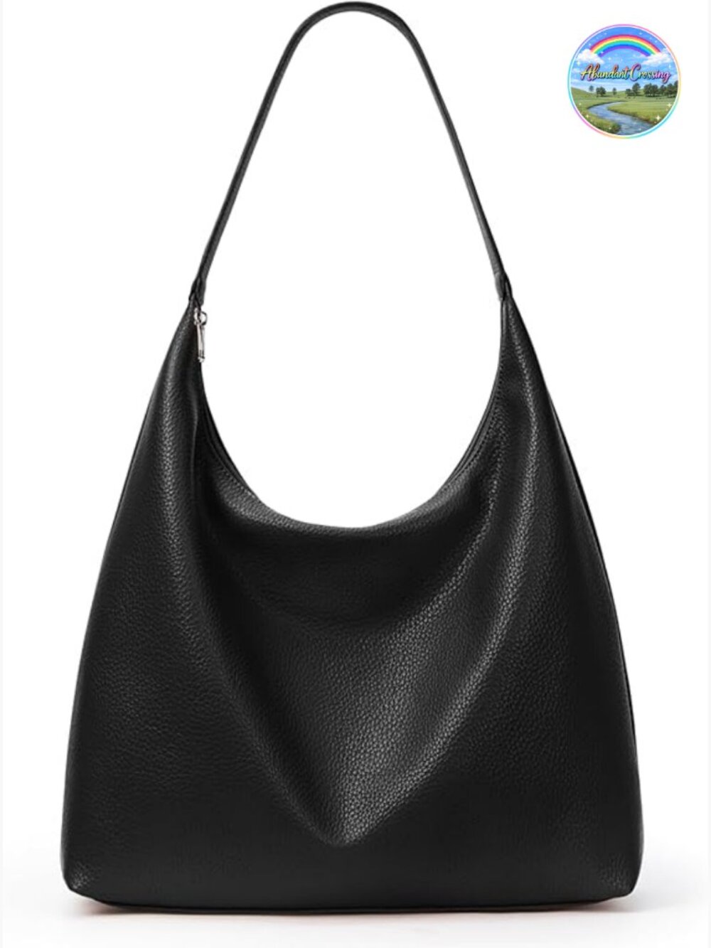 Vegan Leather Hobo Tote Bag Zipper Closure Work Weekender Shoulder Purse